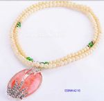 Beaded necklace with rhinestone decoration