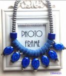 Metal necklace with rhinestone charm necklace