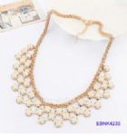 Resin inlaid with metal links necklace