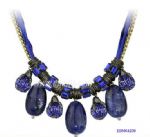Royal blue rhinestone necklace