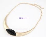 Metal choker with black clip inlaid