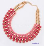 Sector design neckalce inlaid resin
