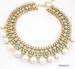 Circle necklace with pearls pendant 