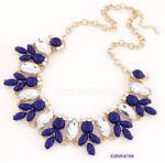 Metal necklace inlaid resin design