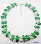 Metal necklace engraved rhinestone