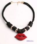 Red clip pendant necklace