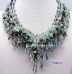 Numerous seeds resin bib necklace