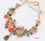 Multicolored rhinestone charms necklace