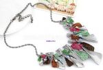 Colorful metal slice necklace
