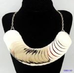Coins design bib necklace