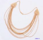 Multilayers gold plated lines necklace