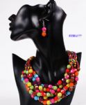 Colorful resin bib necklace