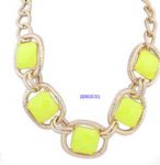 Chain design necklace with resin charms inplaid