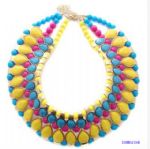 Colorful resin bib necklace