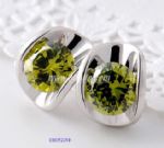 Glass fashion stud earring