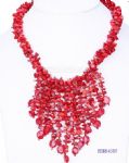 Red coral design necklace