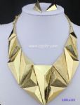 Metal bib necklace