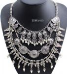 Metal bib necklace