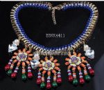 Chunky metal necklace with pendantes decoration