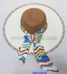 Wide Brim Beach Straw Hats Decorate with Ribbon