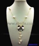 Enamel Pearl Necklace