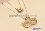 Diamante bistratal mask necklace