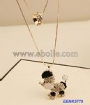 Diamante bistratal dogs necklace