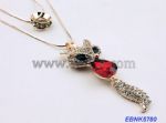 Diamante bistratal fox necklace