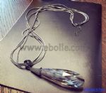 Rhinestone water drop shape pendant necklace
