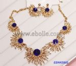 Sun flower metal necklace earring set
