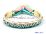 Metal Bangle Decorate with Colorful Rope and Beaded