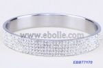 Exquisite stainless steel diamante bangle