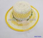 Bright Women's Straw Hat with Hollow Out Crown,Flower Headband Surrounded