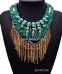 Seed beads fringe necklace
