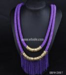 2015 Most popular Purple tube shape design necklace 