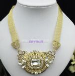Gold plated necklace with rhinestones inlaid