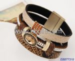 Multi-layer PU leopard printed bracelet