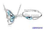 Crytal butterfly necklace and bracelets sets