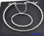 Diamante pendant necklace and bracelets set
