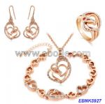 Trendy heart jewelries set