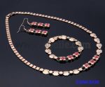 Rose glod rhinestone jewelries set