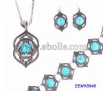 Turquoise jewelries set
