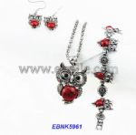 Turquoise owl jewelries set