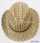 Paper straw hat, fedora style