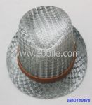 Silvery white straw hat