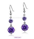 Violet fashion drop earrings