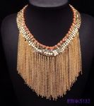 Exaggerated fringes metal necklace