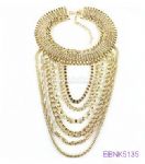 Gold plated multilayers metal necklace