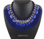 Blue fringe acrylic necklace