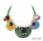 Colorful enamel metal necklace